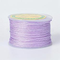 Corde in poliestere rotonde, corde di milano / corde intrecciate, lilla, 1.5~2mm, 50 yard / roll (150 piedi / roll)