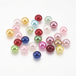 Cabujones de perlas de imitación de plástico ABS, semicírculo, color mezclado, 6x3mm