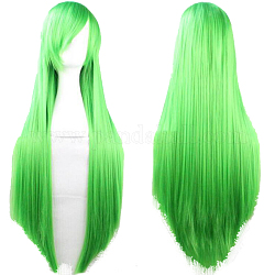 Parrucche per feste cosplay lunghe 31.5 pollice (80 cm)., parrucche sintetiche resistenti al calore per anime, con il botto, prato verde