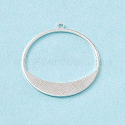 Pendente in ottone,  cadmio& piombo libero, fascino ad anello, placcati argento 925 euro, 30.5x28x0.5mm, Foro: 1.6 mm
