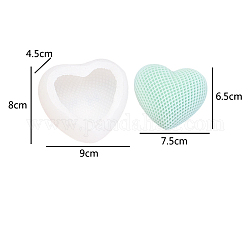DIY Heart Candle Food Grade Silicone Molds, for Handmade Candle Making, Random Single Color or Random Mixed Color, 80x90x45mm