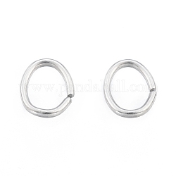 304 anelli di salto in acciaio inox, anelli di salto aperti, ovale, colore acciaio inossidabile, 7x5x1mm, 18 gauge, diametro interno: 3x5mm
