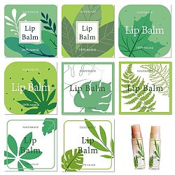 CRASPIRE Lip Balm Labels 80pcs Homemade Lip Balm Labels 2” Clear Lip Balm Labels for Tubes Printable Waterproof Lip Balm Stickers Labels for Lip Balm Handcream Candle Container（Leaves-Green）