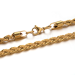 304 из нержавеющей стальной трос цепи ожерелья, с карабин-лобстерами , золотые, 23.6 дюйм (60 см), 5 мм