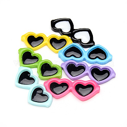 Cabochons in resina, occhiali cuore, colore misto, 41~42x17x4mm