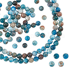 Perlen ca. 64 Stück natürliche Apatit-Perlenstränge, 6 mm natürliche runde Steinperle, Güteklasse AB, Apatit-Edelsteinperlen, lose Zwischenperlen für DIY-Armbänder, Halsketten, Ohrringe, Schmuckherstellung, Bohrung: 1 mm