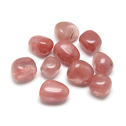 Perles en quartz cerise, pierre roulée, pas de trous / non percés, pépites, 20~30x15~22x14~20mm, environ 90 pcs/1000 g