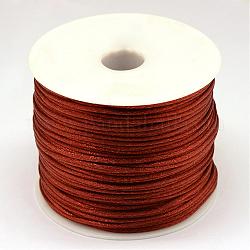 Fil de nylon, corde de satin de rattail, selle marron, 1.0mm, environ 76.55 yards (70 m)/rouleau
