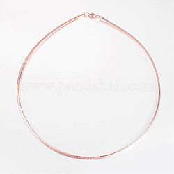304 Stainless Steel Necklaces, with Lobster Clasps, Rose Gold, 17.7 inch(45cm)