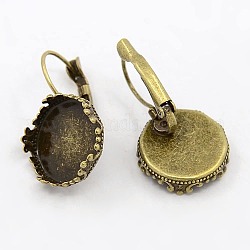 Accessoires dormeuses d'oreilles en laiton, nikel sin, bronze antique, Plateau: 15 mm