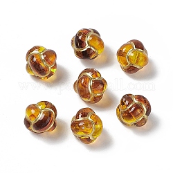 Perle acrylique, métal doré enlaça, noeud, Pérou, 12x12x12mm, Trou: 1.6mm, 770 pcs / 500 g