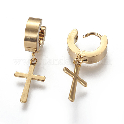 Серьги-кольца из нержавеющей стали 304 EJEW-O087-01-1