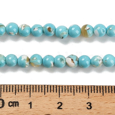 Собранные нити бусин из синтетического камня и ракушек трохус G-B128-08A-06-1