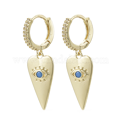 Серьги-кольца Huggie с подвесками из латуни с прозрачным фианитом и прозрачным фианитом KK-R137-013-NF-1