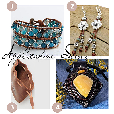 20 м коровьей кожаный шнур WL-SC0001-06B-1