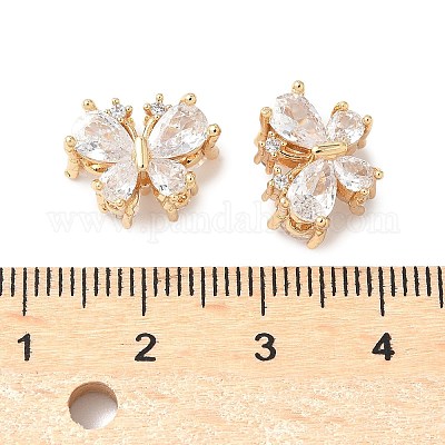 Латунные микропаве из прозрачного кубического циркония KK-G531-03G-1