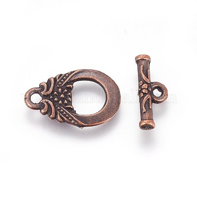 Сплавочные застежка тоггл тибетского стиля PALLOY-J471-15R-1