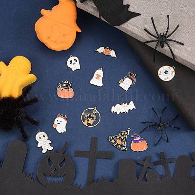 28шт 14 стиля хэллоуин тема сплава эмаль подвески ENAM-SZ0001-63LG-1