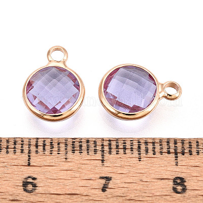 Латунь стекло подвески золотой тон&nbsp;GLAA-ZX008-24I-G-1