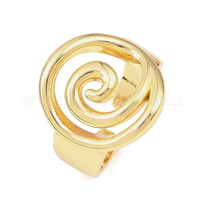 Латунь манжеты кольца RJEW-D333-02G-1