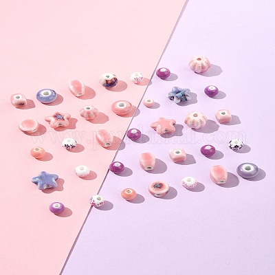 68шт 16 стиля фарфоровые бусины ручной работы PORC-FS0001-11-1
