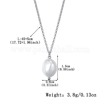 Ожерелья с подвесками из стерлингового серебра и натурального пресноводного жемчуга S925 EC3448-2-1