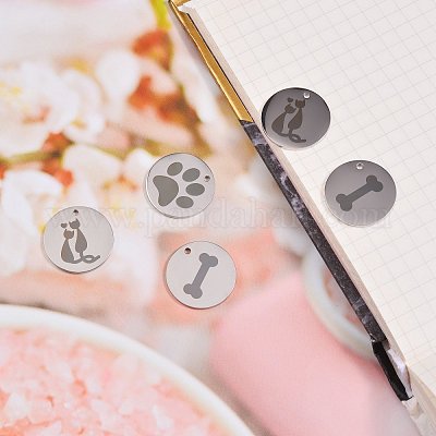 6 шт. 3 стиля подвески для домашних животных из нержавеющей стали 304 FIND-SZ0001-007P-1