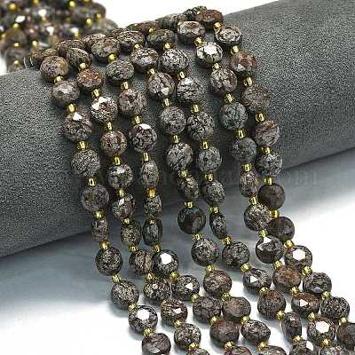 Натуральный красный снежинка обсидиан бисер прядь&nbsp;G-C116-A11-02-1