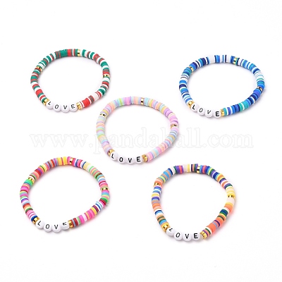 Wholesale Polymer Clay Heishi Beads Stretch Bracelets 