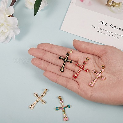 5шт 5 цвета латунные подвески с эмалью KK-SZ0004-07-1