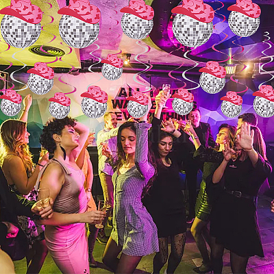 Бумажный диско-шар спиральный подвесной серпантин DIY-WH20011-36-1