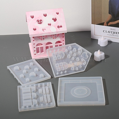 Рождественский домик в форме сердца своими руками свеча силиконовые Молды PW-WGADDB1-01-1