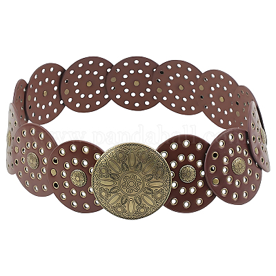 Винтажные полые корсетные ремни из искусственной кожи с дисковыми застежками из сплава AJEW-WH20070-089B-1