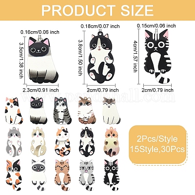 30шт 15 стиля акриловые подвески OACR-YW0002-64-1