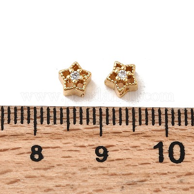 Латунные микропаве из прозрачного кубического циркония KK-P340-30G-1