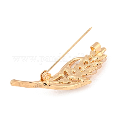 Брошь-цветок из сплава и стразов JEWB-U006-16KCG-1