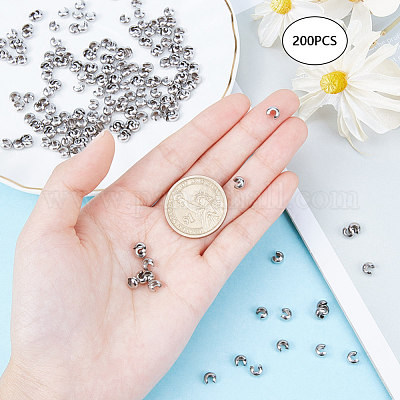 Крышки для обжимных бусин из нержавеющей стали 304 STAS-P239-34P-01-1