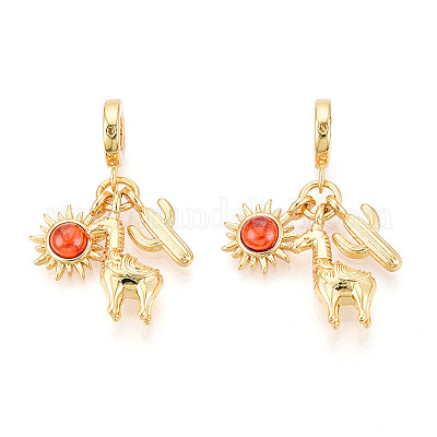 Европейские подвески из латуни и стекла KK-N271-14G-1