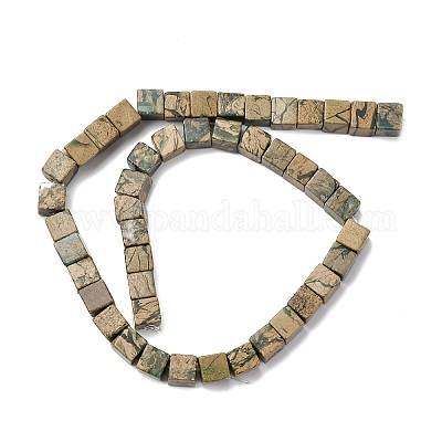 Нити бусин из натурального камня вердит G-B155-C11-8x8mm-1