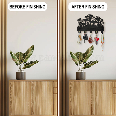 Настенные вешалки из дерева и железа HJEW-WH0055-094-1