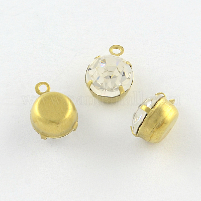 Goldton Messingrhinestone-Charme&nbsp;RB-R030-3mm-1