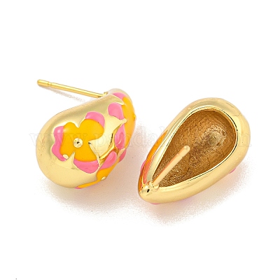 Латунные серьги обруча EJEW-C102-49G-1