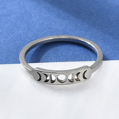 Кольцо с фазами Луны из нержавеющей стали 201 для женщин RJEW-A006-04P-1-1