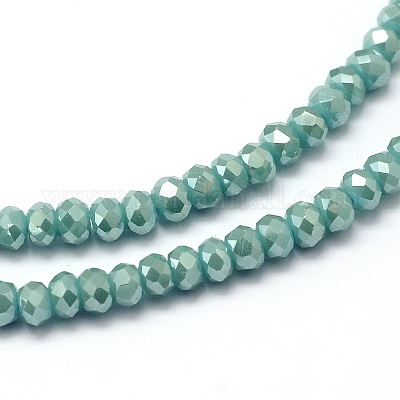 Граненый граненый полный радуга гальванических стеклянных бус стренги EGLA-M004-2mm-A15-1