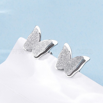 Серьги-гвоздики из нержавеющей стали 304 EJEW-H367-19P-1