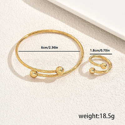 Минималистичные браслеты-манжеты и наборы колец из нержавеющей стали для женщин UE9342-1