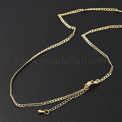 Латунные цепочки панцирного плетения ожерелья для женщин NJEW-D302-39G-1