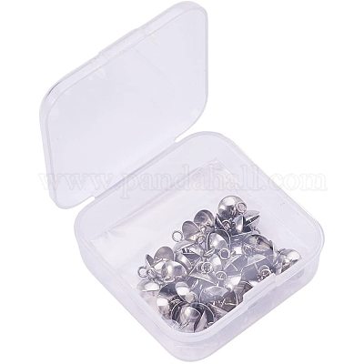 304 нержавеющая сталь чашечка жемчужные штифты булавки подвески STAS-PH0010-32P-1