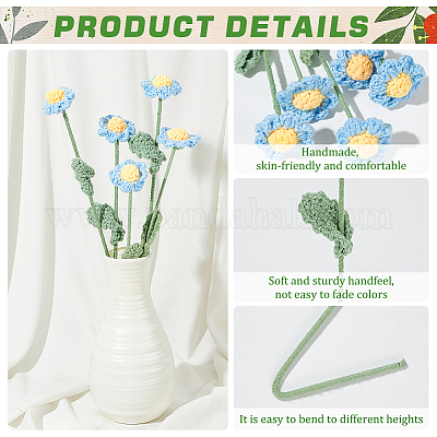 Искусственный цветок из хлопка ручной работы крючком AJEW-WH0009-75A-1