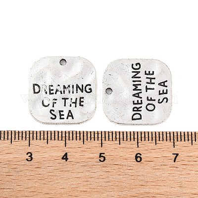 Чеканный квадрат резное слово мечтает о море тибетский стиль PALLOY-A15333-AS-1